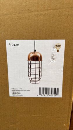 Copper finish pendant lamp