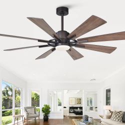 NEW IN BOX-Stunning Farmhouse Oil-rubbed Bronze Large Windmill Ceiling Fan with Light