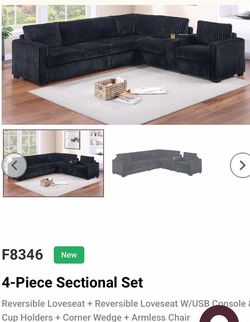 Sala nuevas color negro.  3pc Sectional $759.  4pc Sec $775.  5pc Sec $999