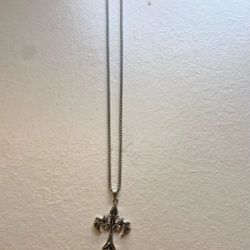 Y2K Silver Cross Chain