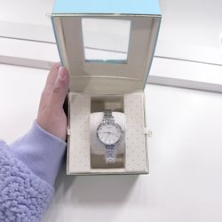 Kate Spade Three Hand Silver Tone Stainless Steel Watch 