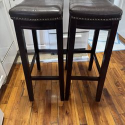 Faux Leather Upholstered Bar Stools