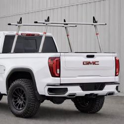 New In Box Set Of 2 Universal Cargo Pickup Truck Bed Aluminum Ladder Rack With Mounting Hardwares Adjustable Height And Width 