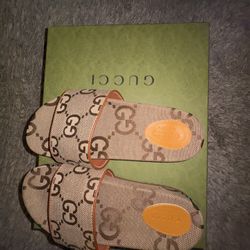 Gucci GG Canvas Slide Sandal 'Camel Monogram'