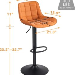 Bar Stools Set of 2 Counter Height Adjustable