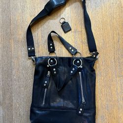 Ellington Black Leather Tote/Shoulder Bag