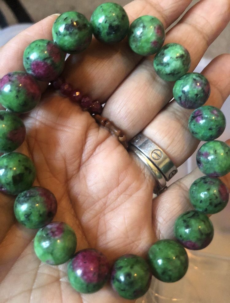 Natural 12mm Epidote Bracelet 