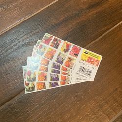 Forever stamps.  100 Mint US Botanical Art 5 Books of 100 first Class STAMPS