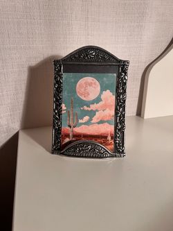 Silver Pewter Ornate Photograph Holder