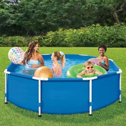 Outdoor Swimming Pool Set 8' x 30" Round Frame Above Ground  801 Gallons  with Filter Pump 