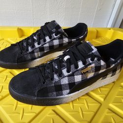 Puma Clyde White Buffalo Plaid