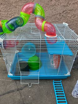 Hamster Cage with Tubes and Accessories