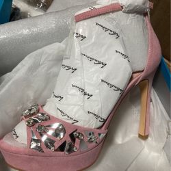 Pink suede sandal size 6.5