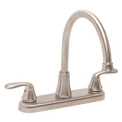Premier Waterfront Kitchen Faucet With Two Handles' 1.8 Gpm' Brushed Nickel' Lead Free