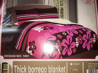 New 3 pc King Thick Borrego blanket