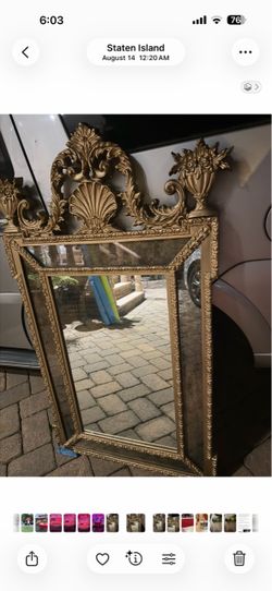 2 Gold Ornate Baroque Wall Mirror