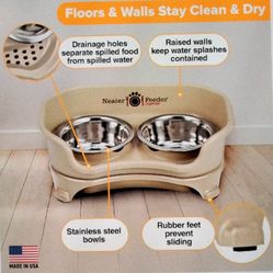 Pet Neater Feeder For Small Pets - $20- New
Almond color (4 piece set)
