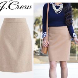 J.Crew The Pencil Skirt  Color is Oatmeal/Neutral  Timeless and classic - a wardrobe staple that never goes out of style and this neutral color goes w