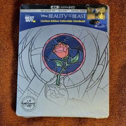 NEW Beauty & The Beast Signature Collection Best Buy SteelBook 4K UHD Blu Ray Disney