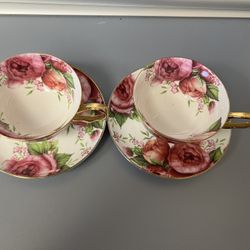 Gift Plus Bone China Flowers Cup & Saucer 
