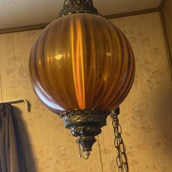 Vintage Amber Ceiling, Hanging Light