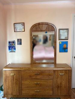 Wooden Dresser with Mirror