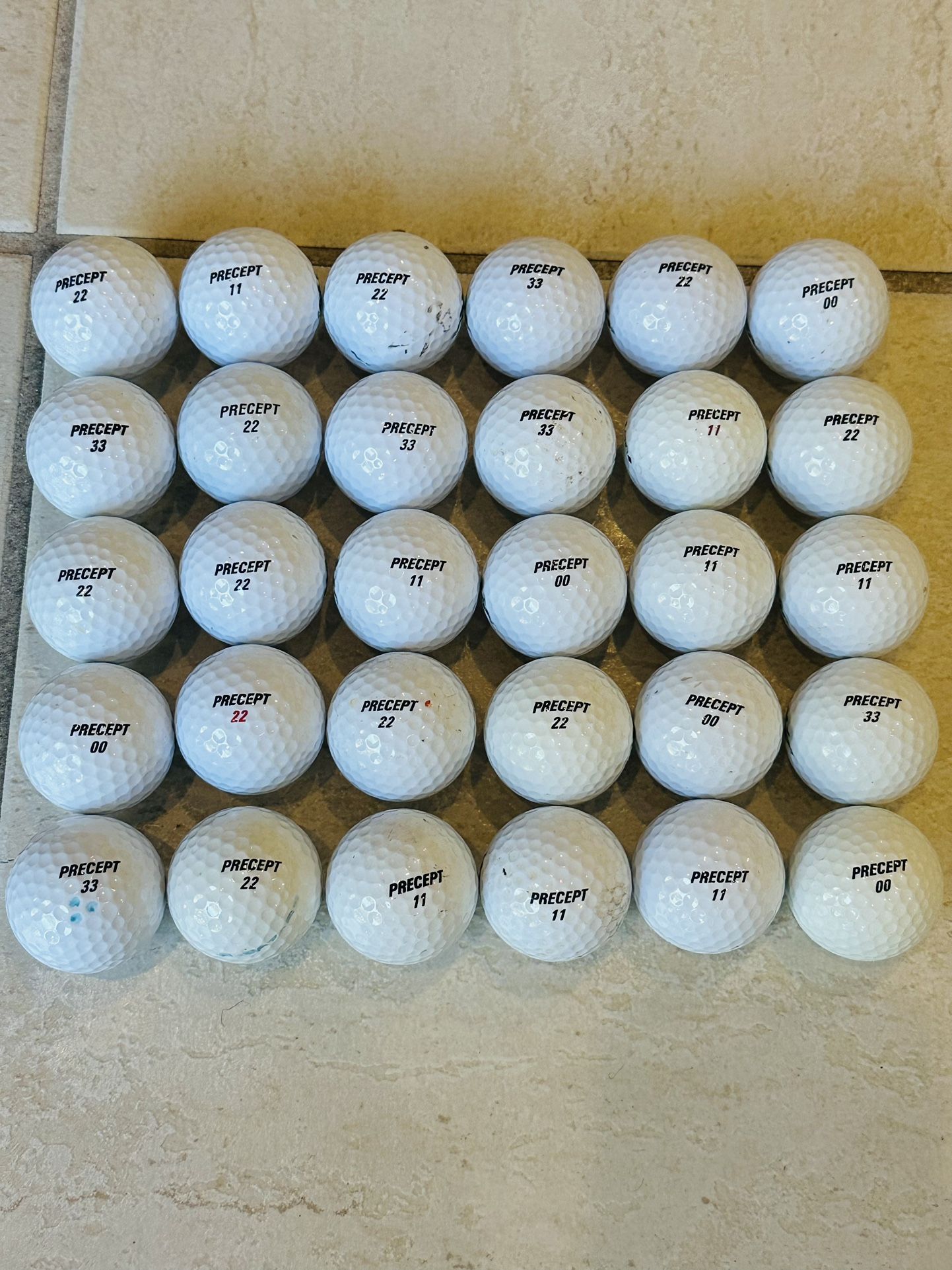 Precept – 30 Used Golf Balls – Great for Distance & Practice Rounds
