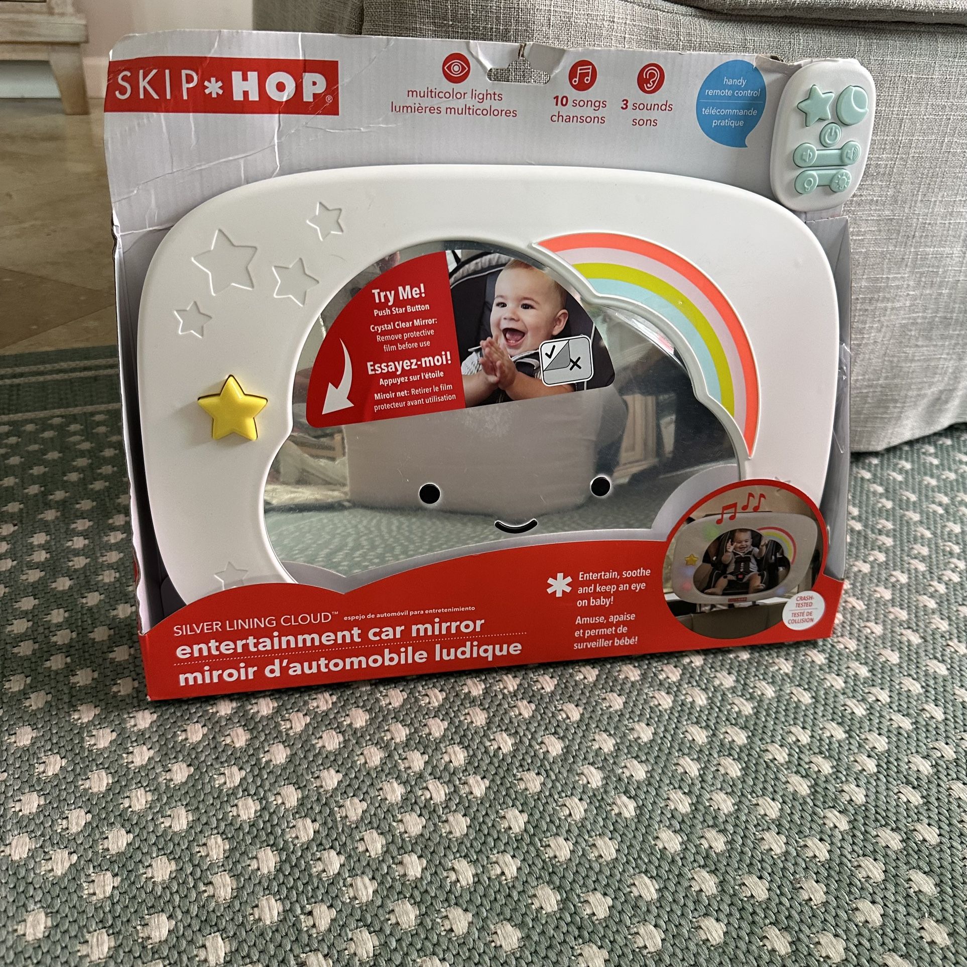 Skip Hop Baby Car Mirror, Silver Lining Cloud Entertainment Mirror