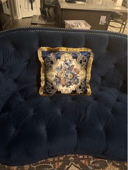 Decorative blue pillow
