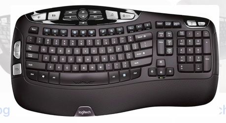 Logitech K350 Wave Wireless Ergonomic Keyboard - Black