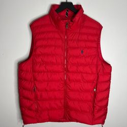 Polo Ralph Lauren Packable Puffer Vest Mens XL Red Gilet Performance
