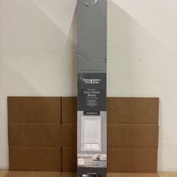 New 32” x 64” Faux Wood Blinds White