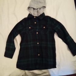 New Momoland Boys Long Sleeve Green & Black Plaid Flannel Shirt 4T