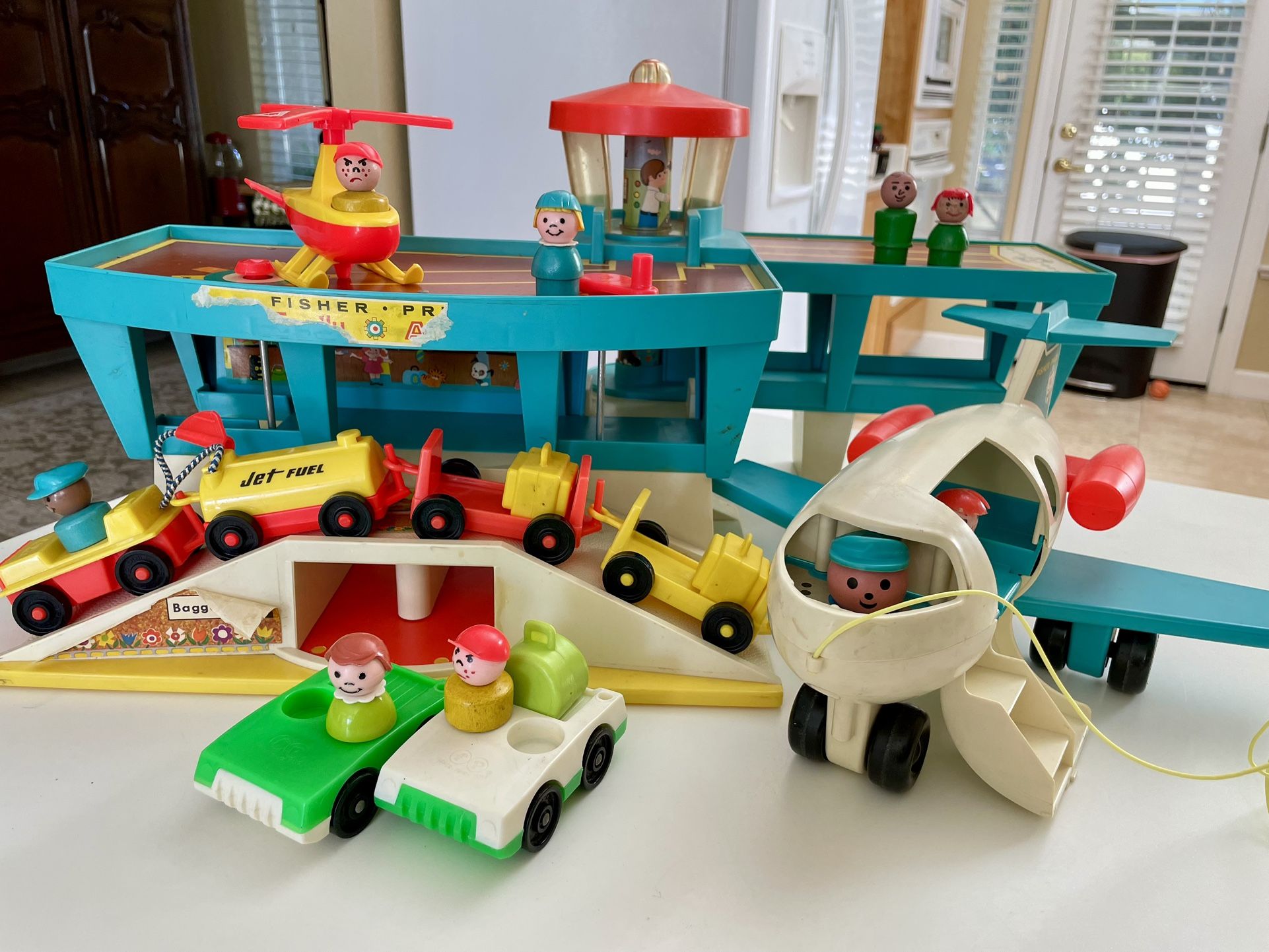 Vintage Fisher Price Play Family Airport With Accessories 1972 1st Edition 