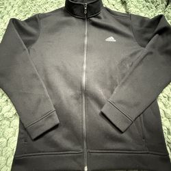 Adidas men's black tricot track jacket Large on tag