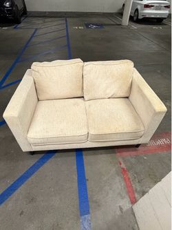 Modern Beige Loveseat Sofa – Clean, Comfortable & Great Condition