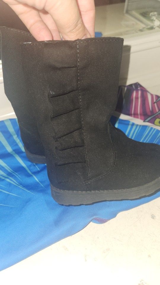 Black Toddler Girl Boots Size 5