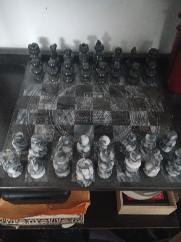 Vintage Marble Chess Set