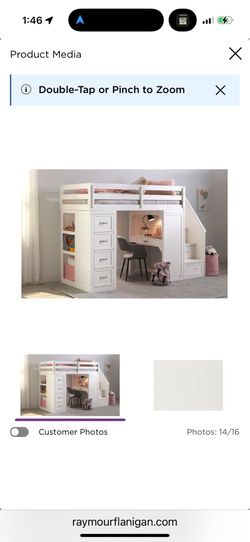 Raymour and Flannigan loft bed- twin. Mattress not included