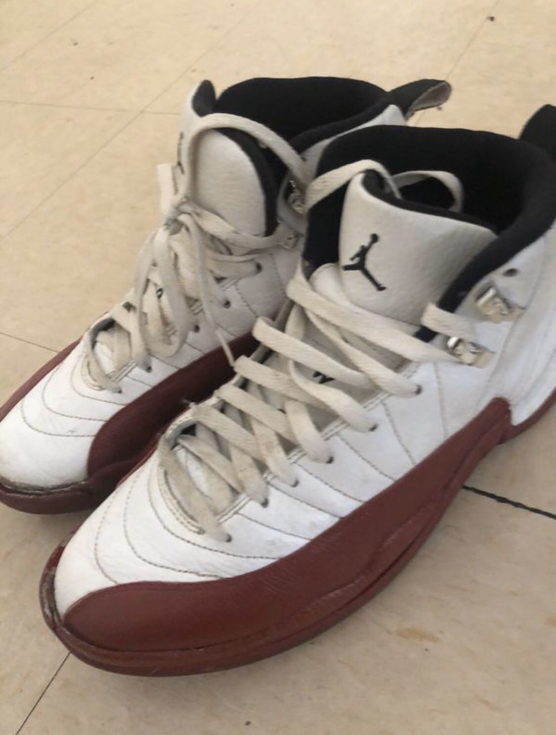 Jordan 12 Cherry - Used, NEEDS restoration, still stiff like its new