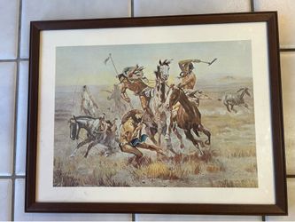 Framed western print by Russell