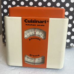 Vintage Orange Cuisinart 1976  Kitchen Scale Pounds & Grams Made In France