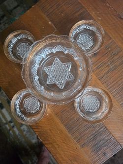 +2 This set closely resembles vintage pressed crystal produced by Mikasa or Walther Glass in West Germany.