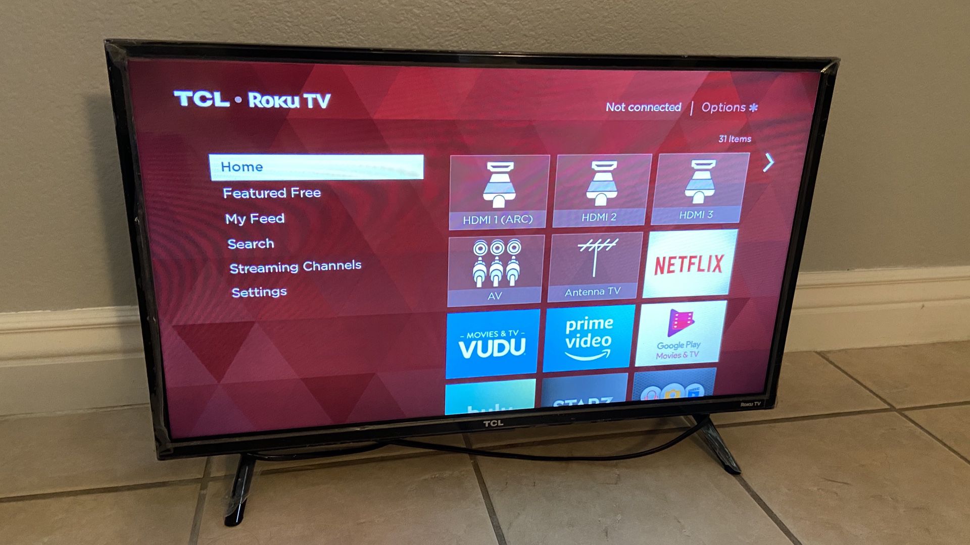 32” TCL Roku Smart TV (no remote)