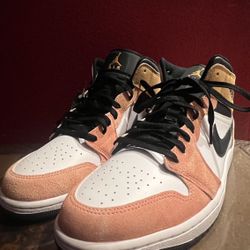 Jordan 1 Mid Orange Suede/White
