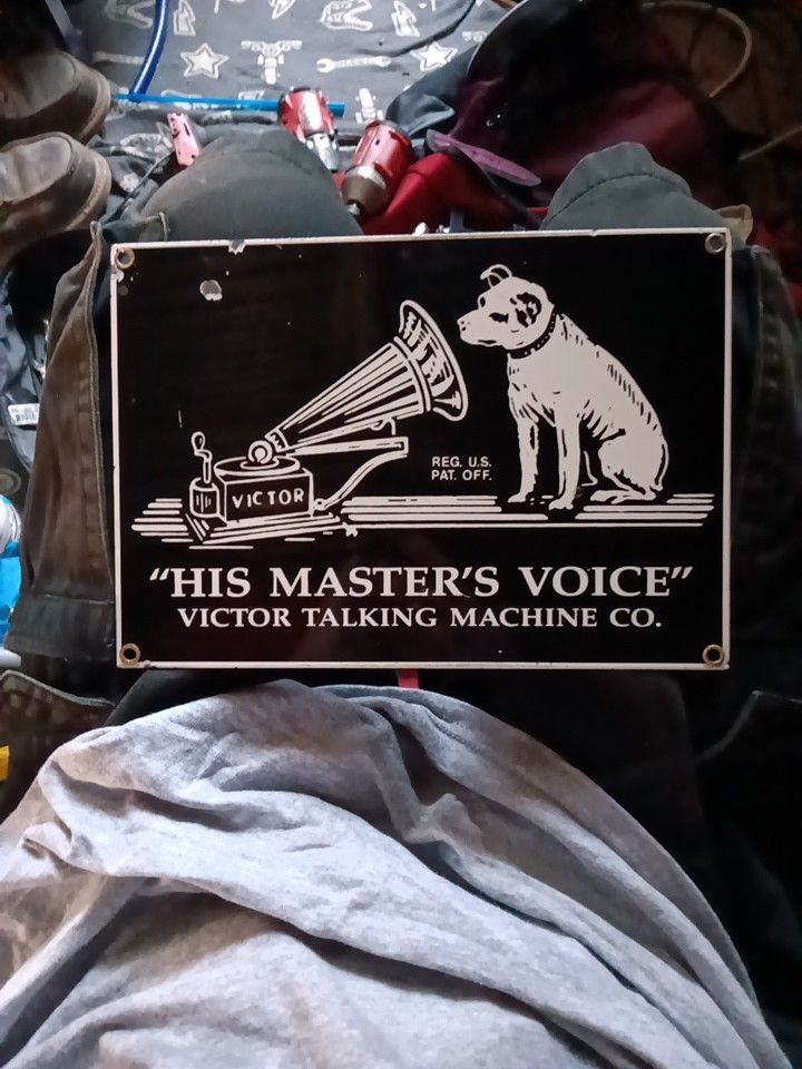 Antique Victor Porcelain Sign