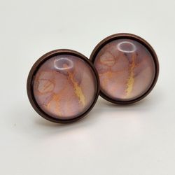 Pink Marble Earrings