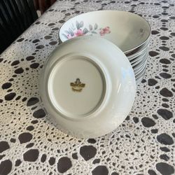 Fruit/Dessert (Sauce) Bowl Dogwood (Platinum Trim) by HARMONY HOUSE CHINA. 5.50” set of 12 bowl