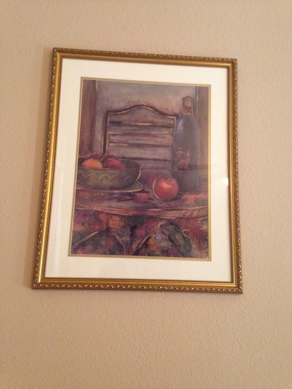 Wall art with glass frame home interior