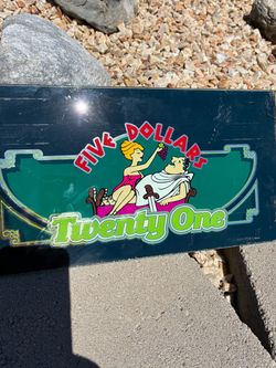 Vintage slot machine panel $5 twenty one